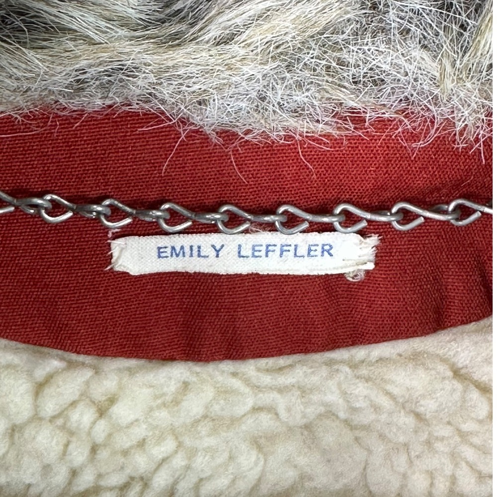 Vintage Emily Leffler Girls Rust‎ Faux Fur Hood Coat Belt Gloves Sz 6-7 Boutique - Picture 2 of 16